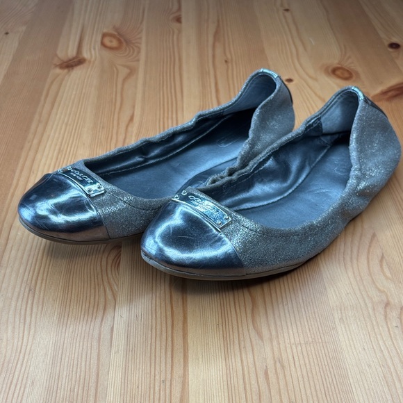 Coach Shoes - Coach Metallic Black Flats